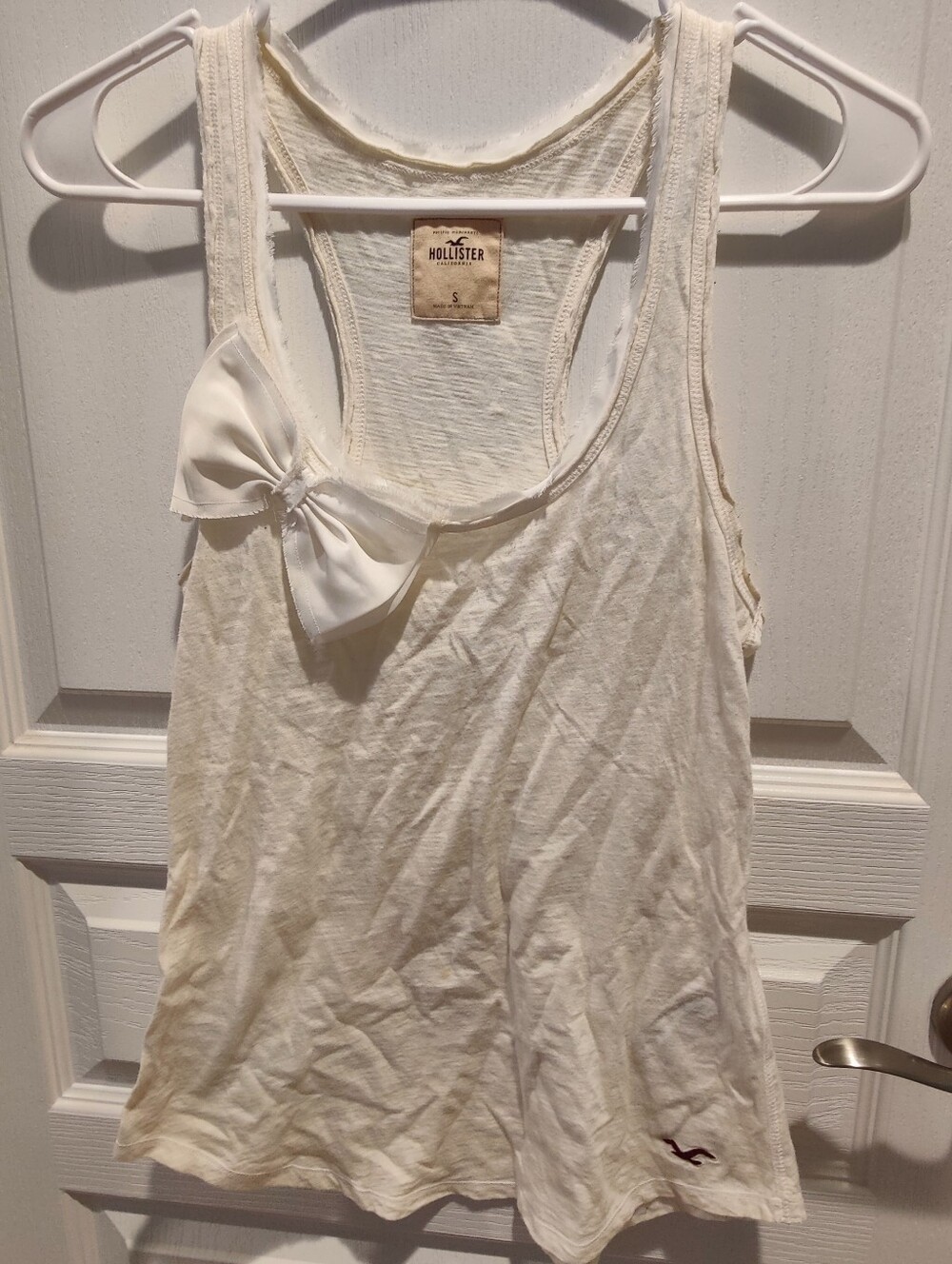 Hollister And Co. White Bow Tank Top Shirt
